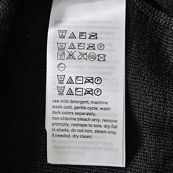 Calvin Klein Sweater Men L Gray Black Crewneck LS Italian Yarn Wool Blend Casual - Picture 14 of 15